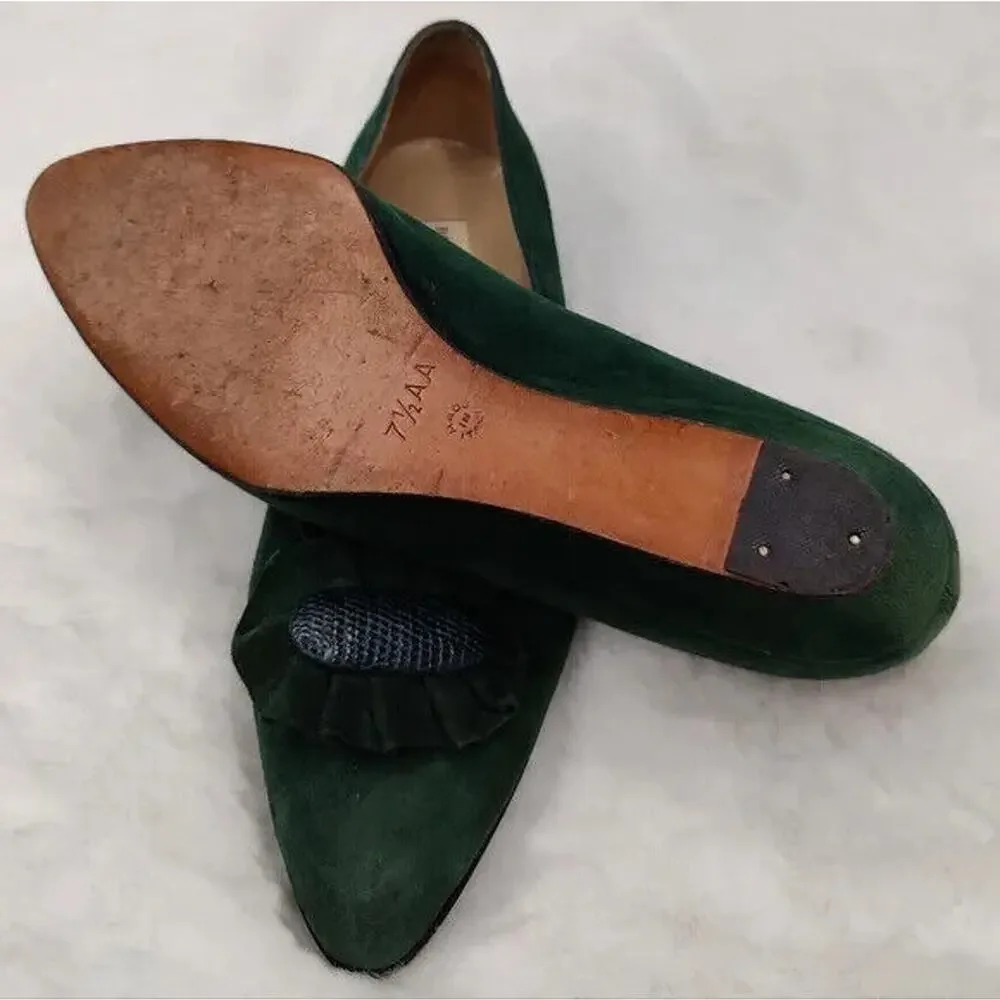 Green Vintage Bottega Veneta Pointed Toe pump sz 7.5 N